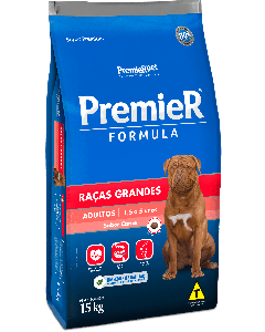 Premier para Cães Adultos de Raças Grandes Sabor Carne 15kg