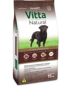 Vitta Natural Cães Adultos Carne e Arroz 15Kg Ração Premier 