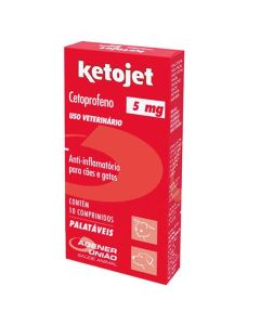 Ketojet 5mg Cães e Gatos Agener 10 Comprimidos Antiinflamatório