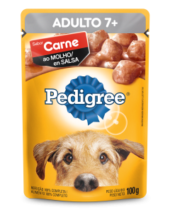 Pedigree Sachê Adultos 7+ Anos Carne ao Molho 100g Úmida