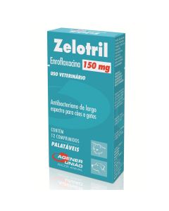  Zelotril 150mg 12 comprimidos Agener Antibiótico Cães e Gatos